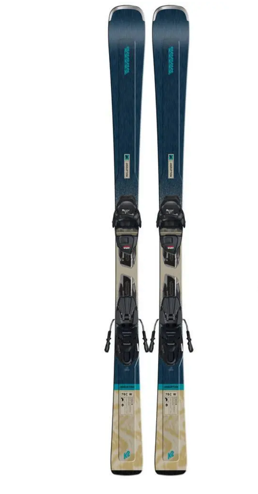 Clearance K2 DISRUPTION 76 W - ERP 10 Quikclik black - anthracite SET women's Skis